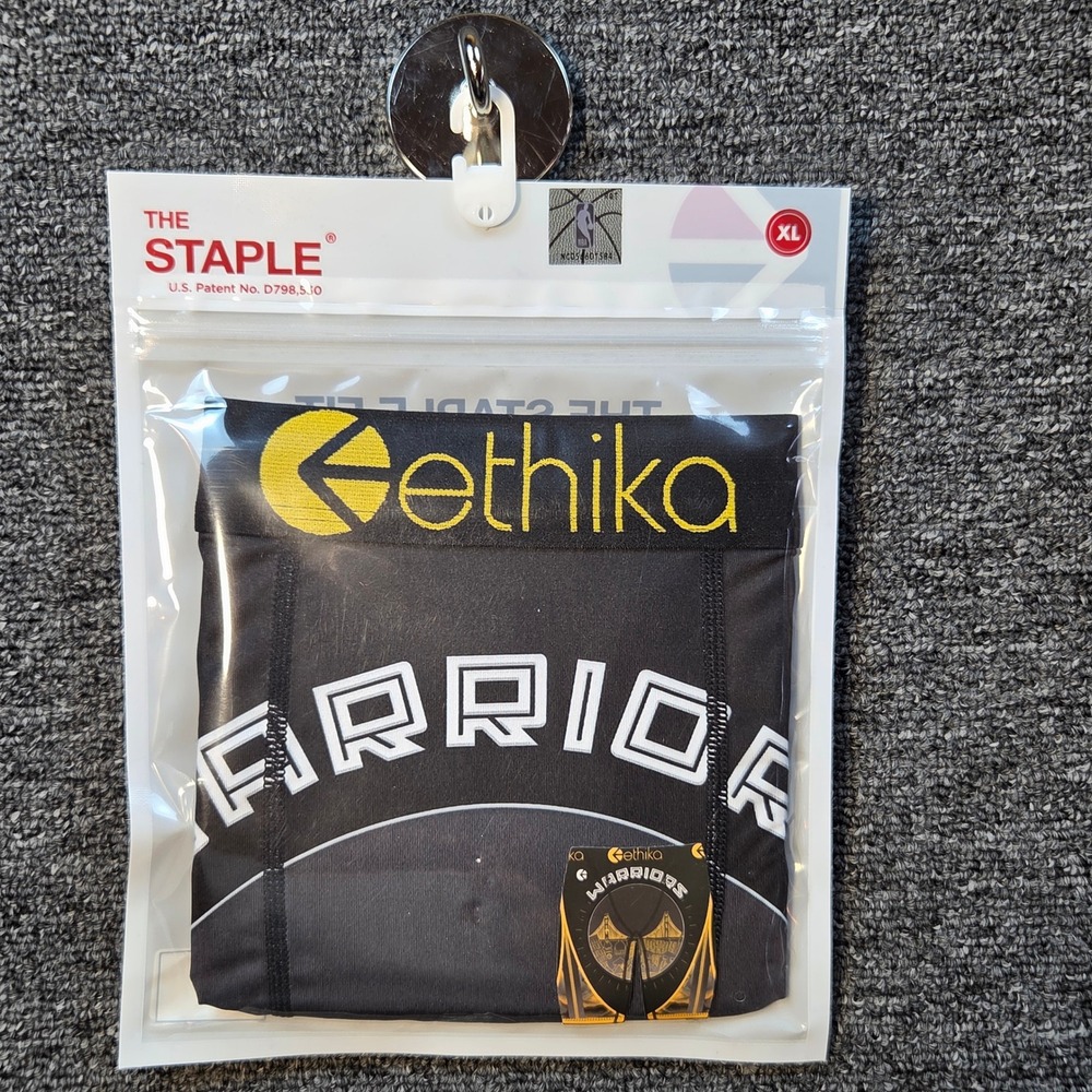 Ethika Boxer Briefs Mens XL Golden State Warriors NBA Black Staple Fit New